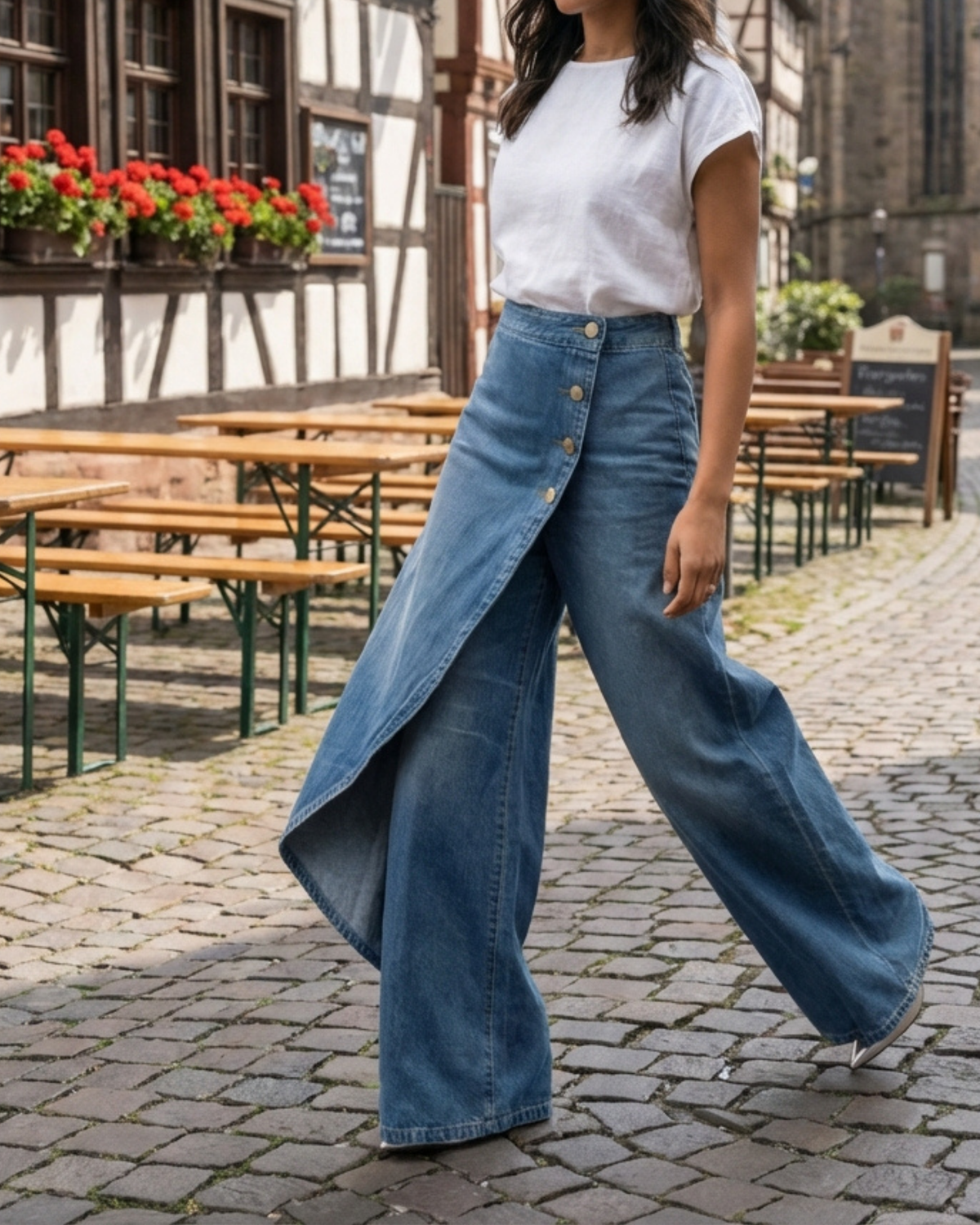 Zoe | Denim Wrap Pants