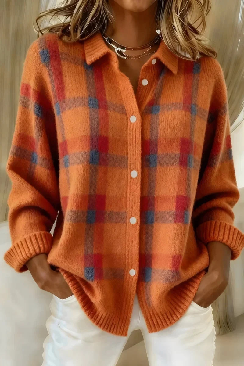 Megan™ | Women's Plaid Knit Cardigan