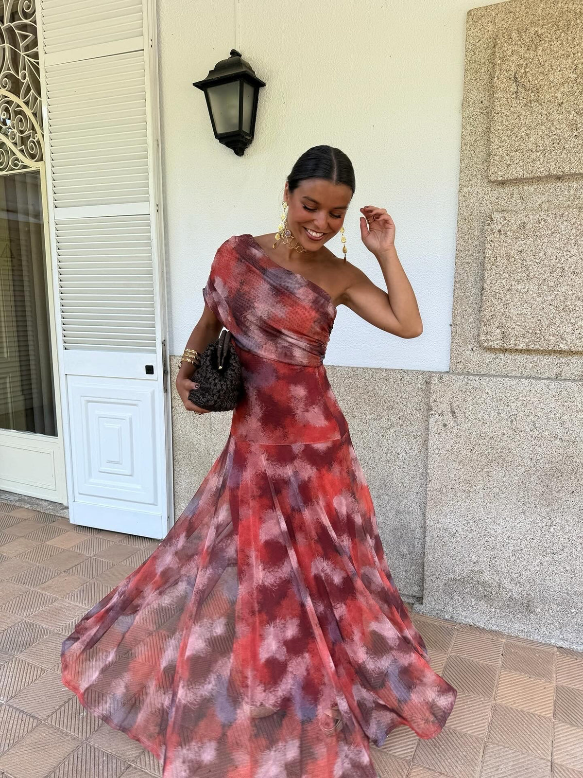 Mira | Long Deep Neckline Dress