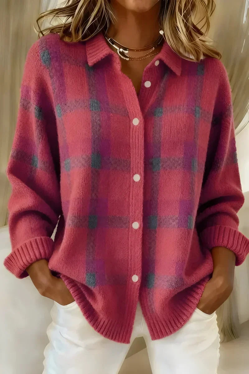 Ashley™ | Classic Plaid Cardigan for Women