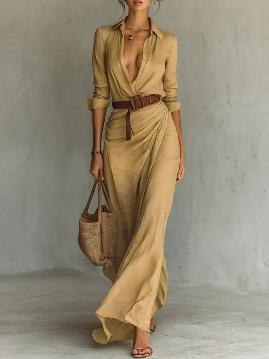Camille | Elegant Long Dress with Floral Print