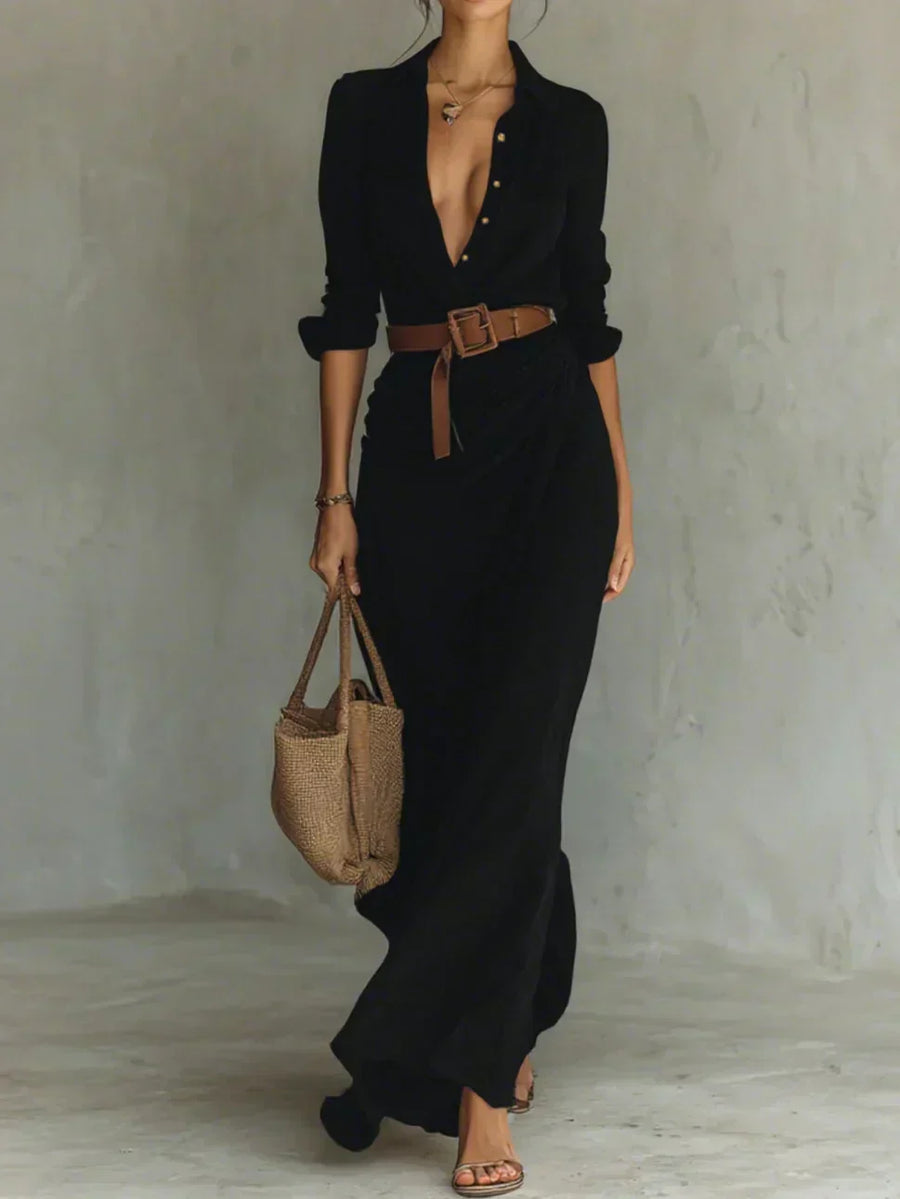 Camille | Elegant Long Dress with Floral Print