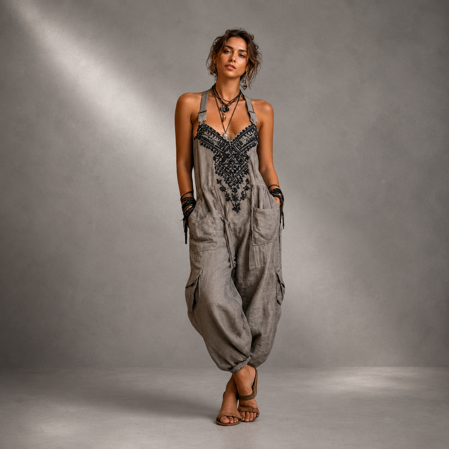 Erminilde | Embroidered Bohemian Jumpsuit