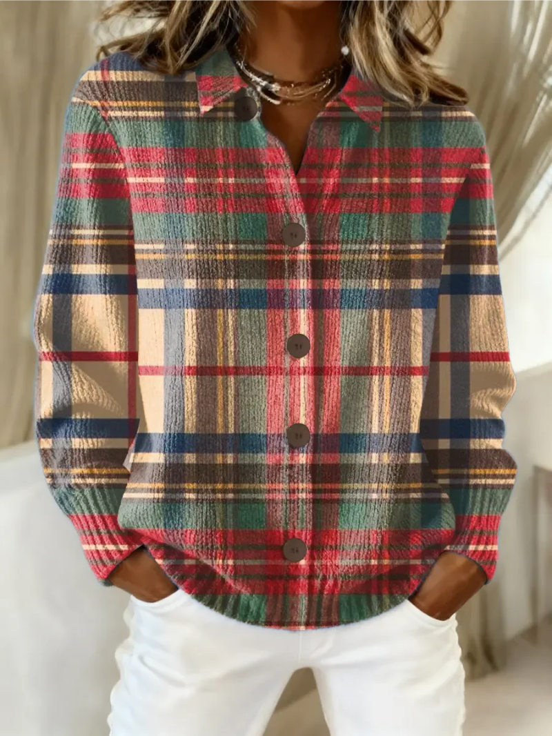 Gloria™ | Women's Multicolored Plaid Button Cardigan