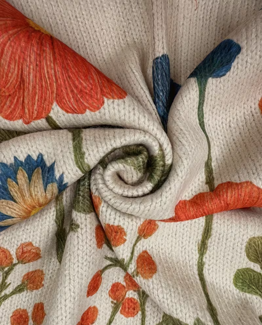 Wrenna™ | Zip-Up Cardigan Prairie of Wildflowers