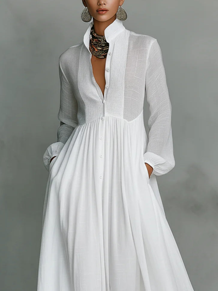 Léonie | Minimalist High Neck Maxi Dress