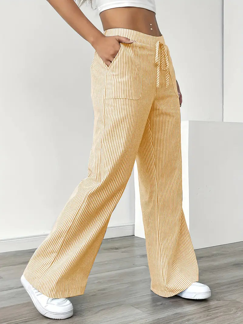Karina | Striped Wide-Leg Pants for Women | Smart Casual