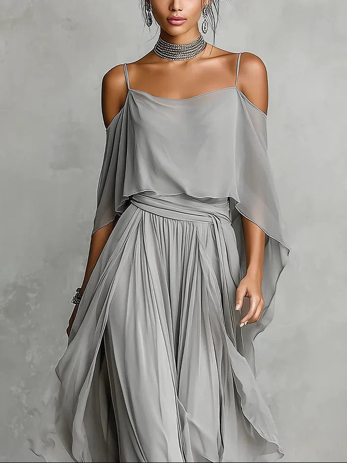 Claire | Gray Set with Thin Straps