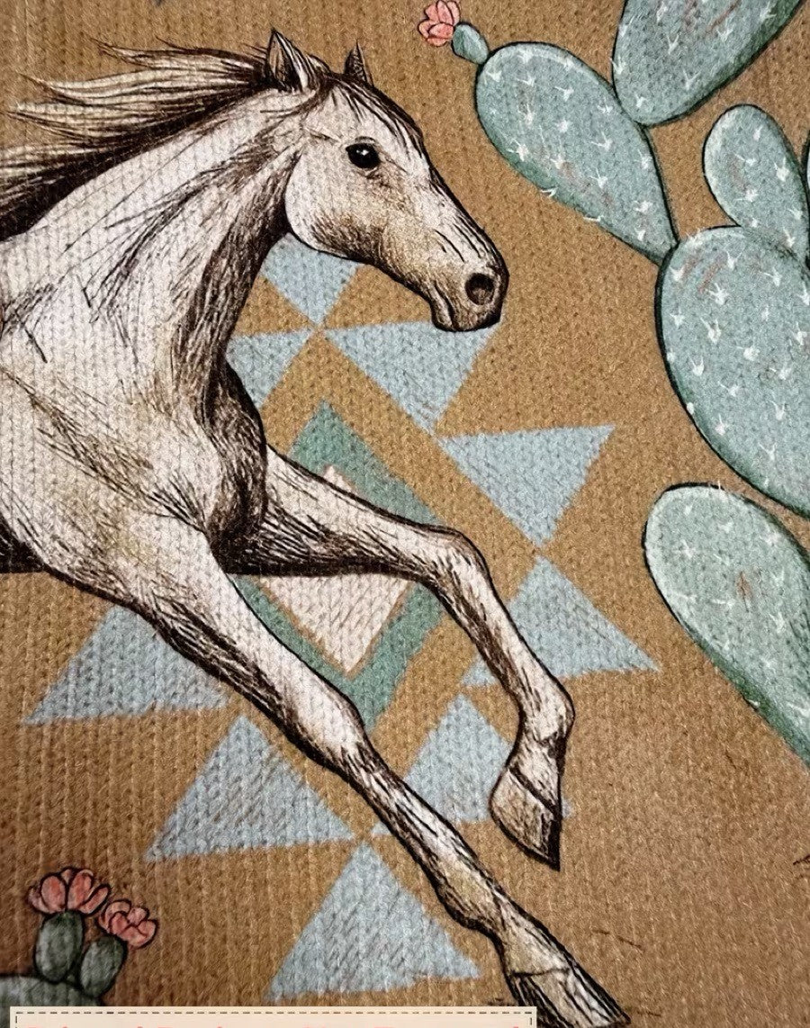 Perpetua™ | Zip-Up Cardigan Desert Horse and Cactus