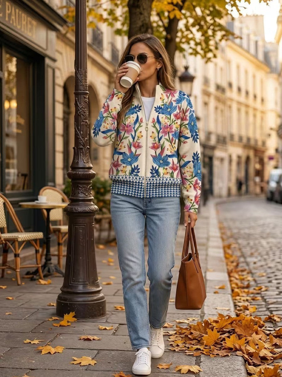 Tabitha™ | Floral Zip-Up Cardigan from the Botanical Garden