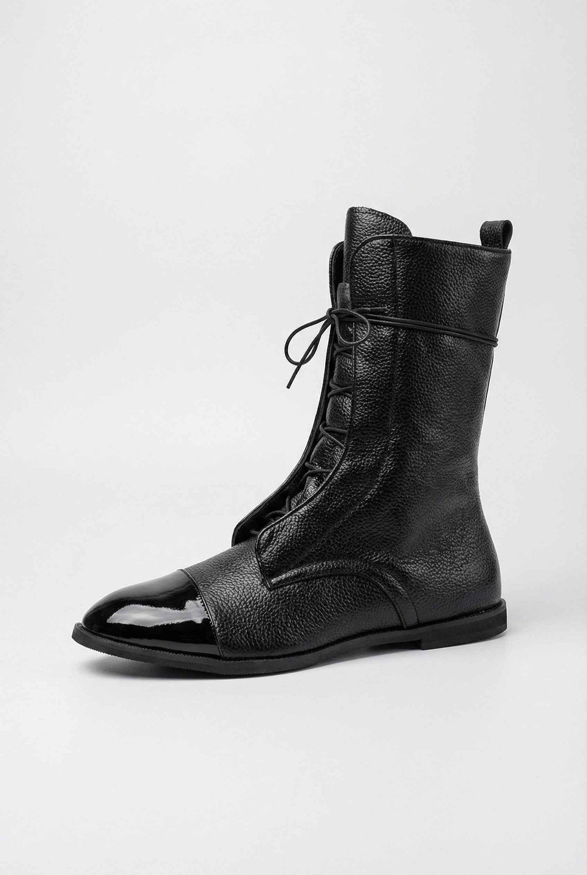 Maëlle | Elegant Black Lace-Up Ankle Boots