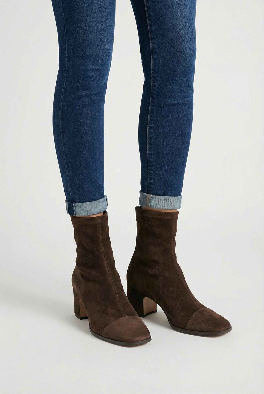 Éléonore | Dark Brown Block Heel Ankle Boots