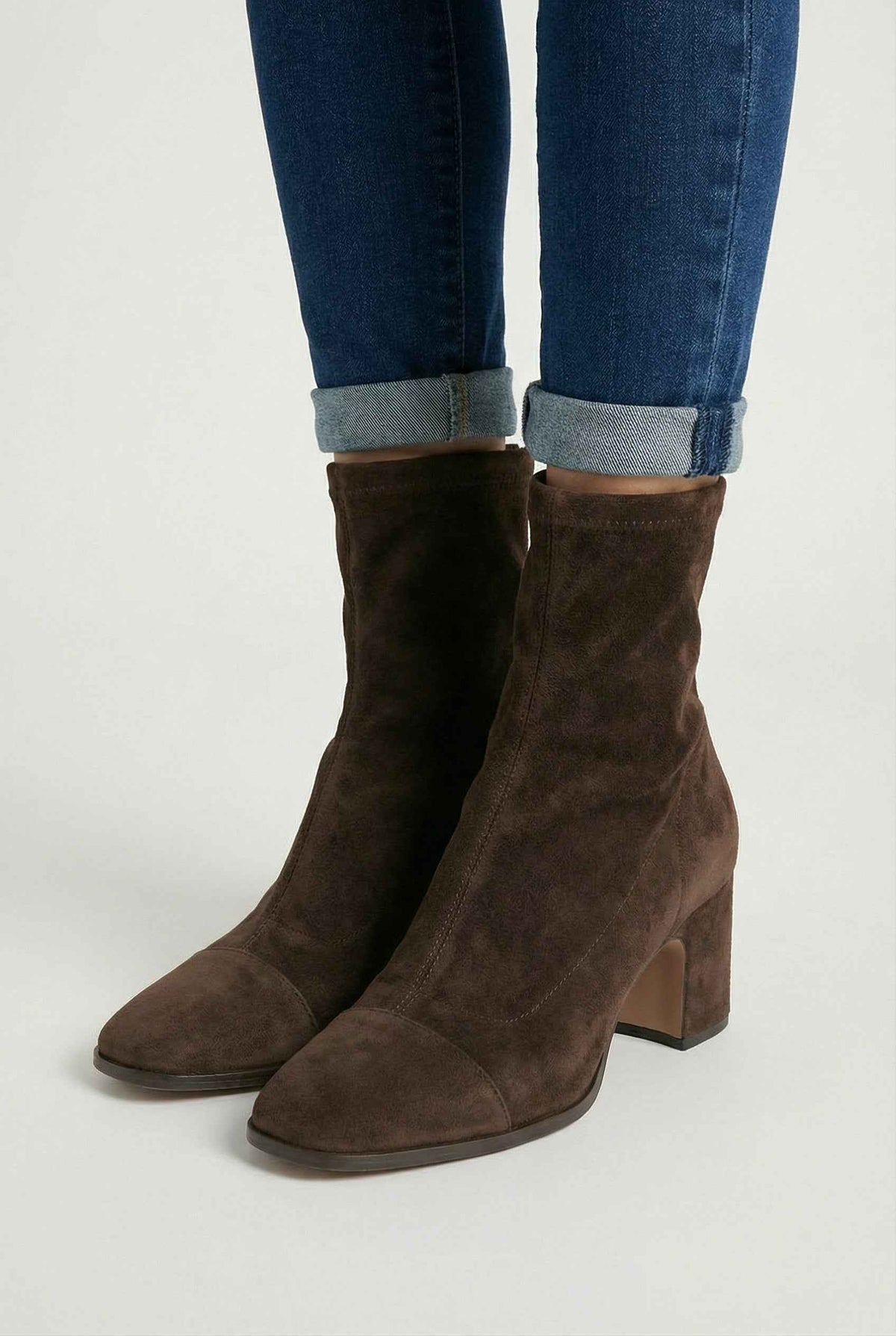 Éléonore | Dark Brown Block Heel Ankle Boots