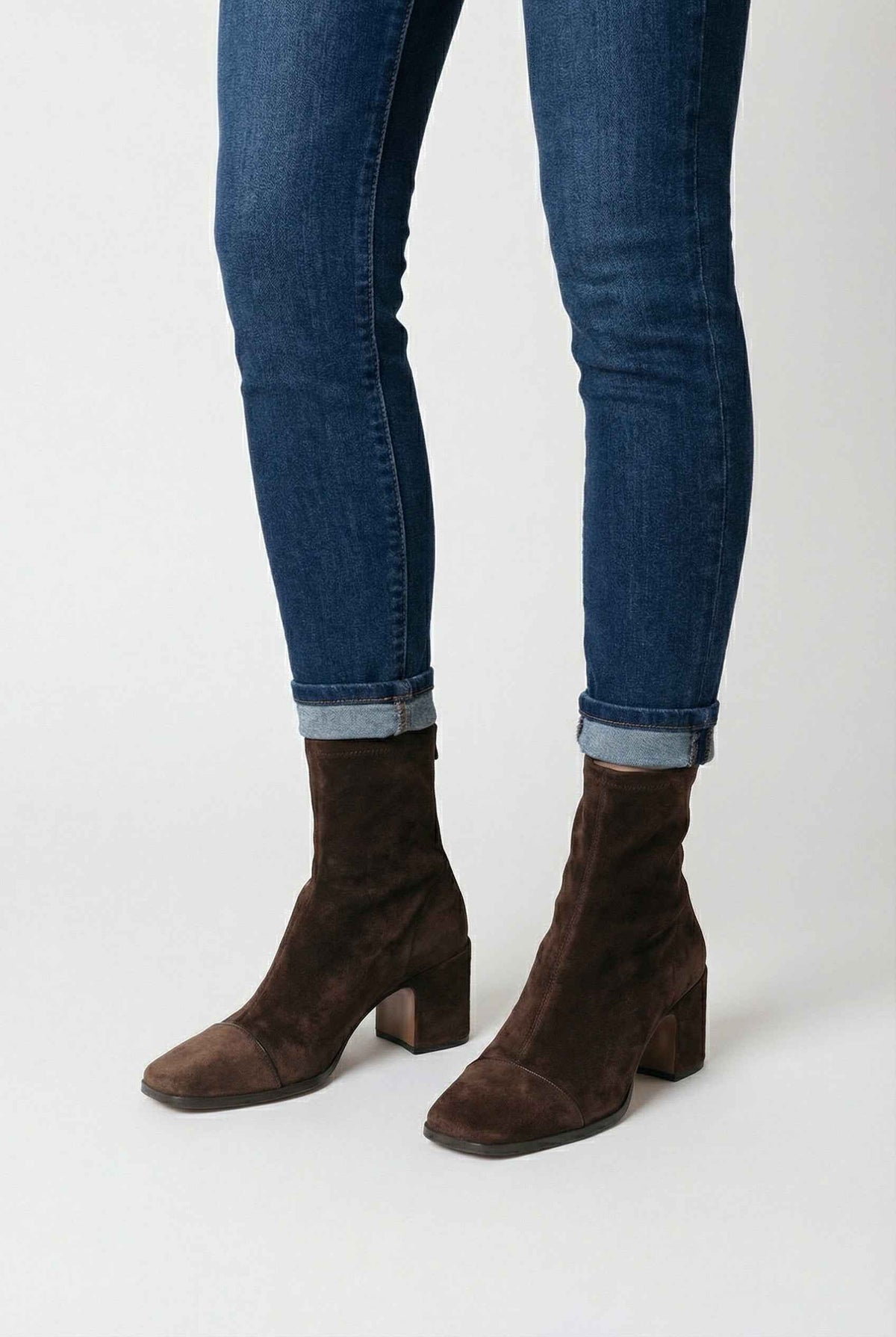 Éléonore | Dark Brown Block Heel Ankle Boots
