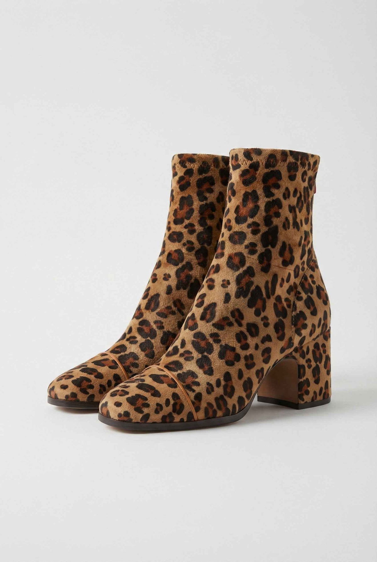 Faustine | Retro Heel Leopard Ankle Boots