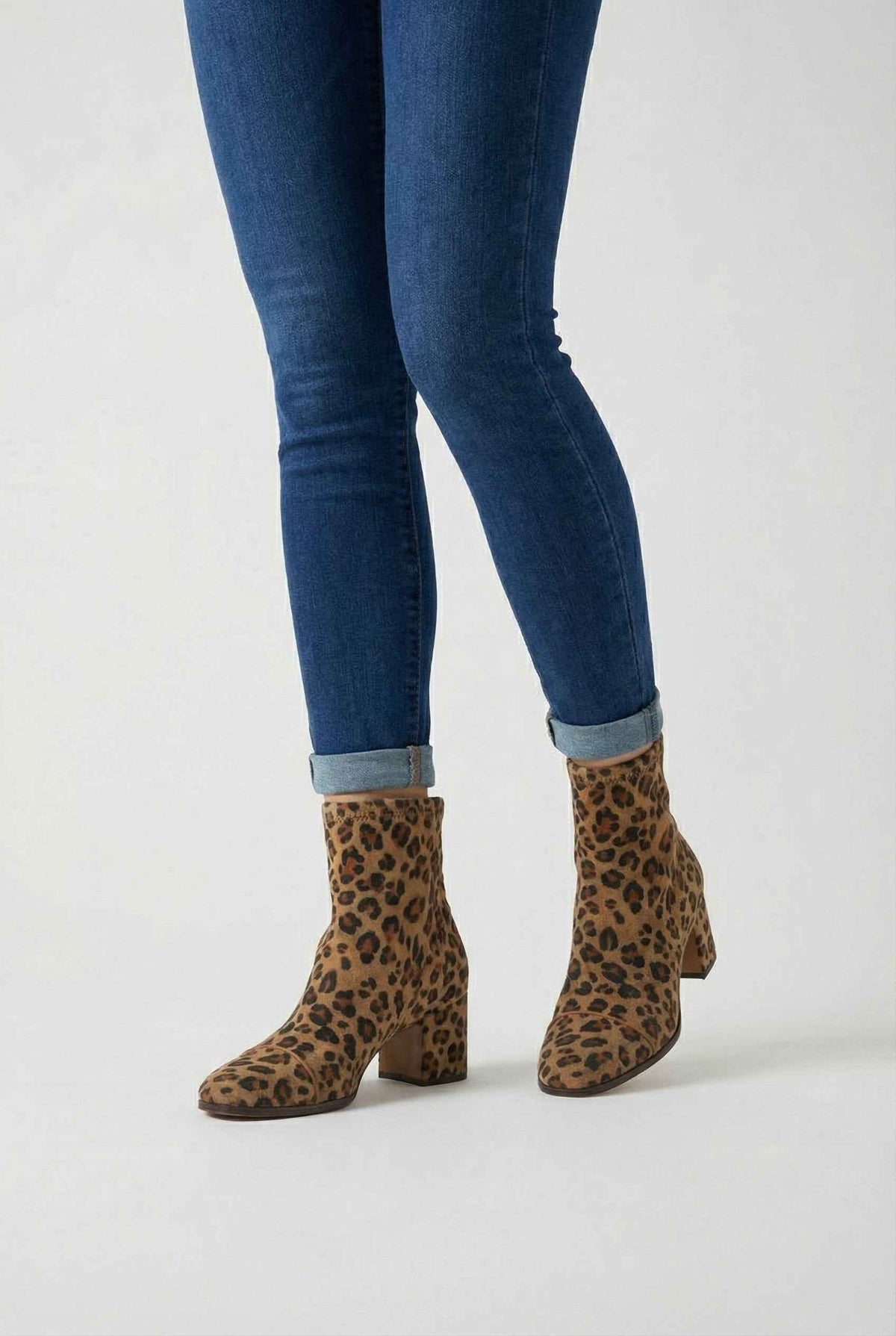 Faustine | Retro Heel Leopard Ankle Boots