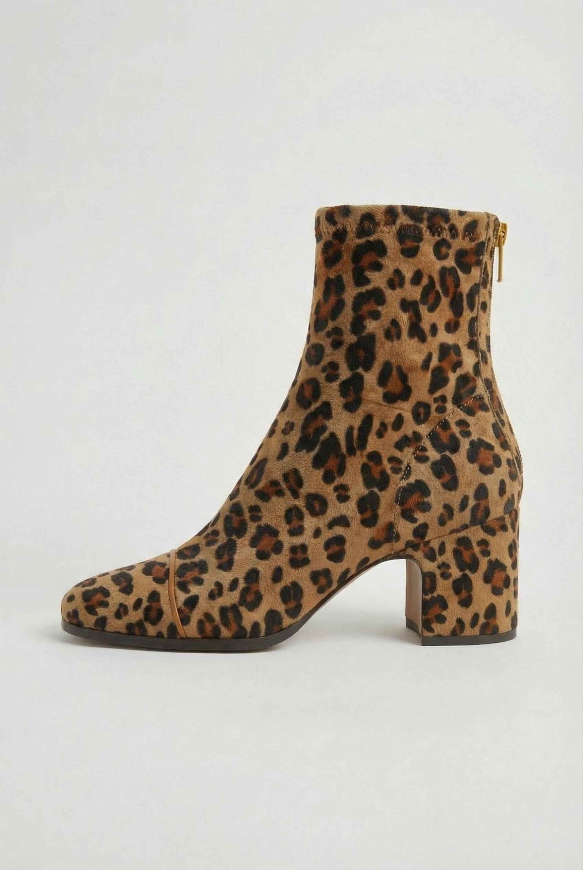 Faustine | Retro Heel Leopard Ankle Boots