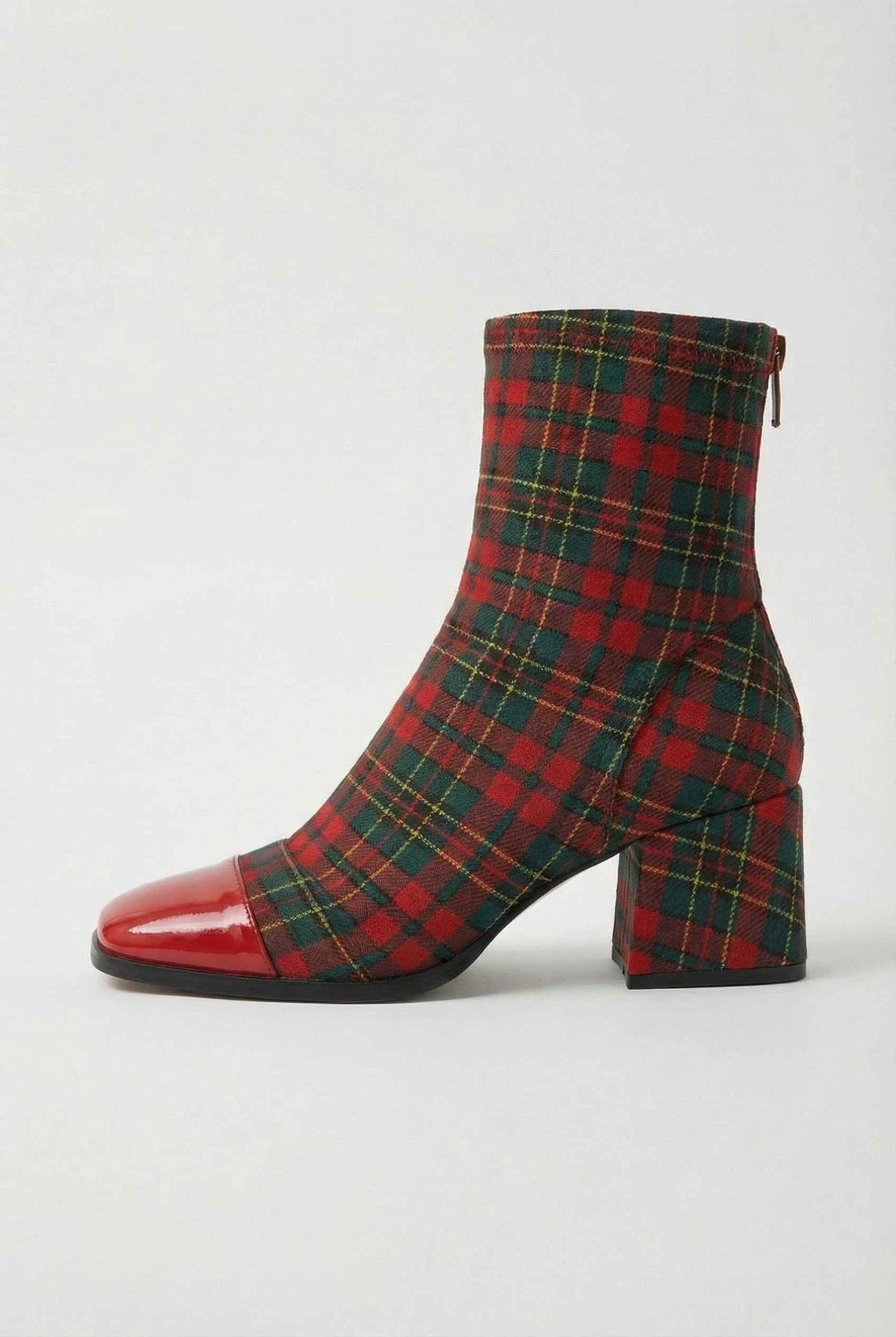 Apolline | Elegant Red and Green Ankle Boots