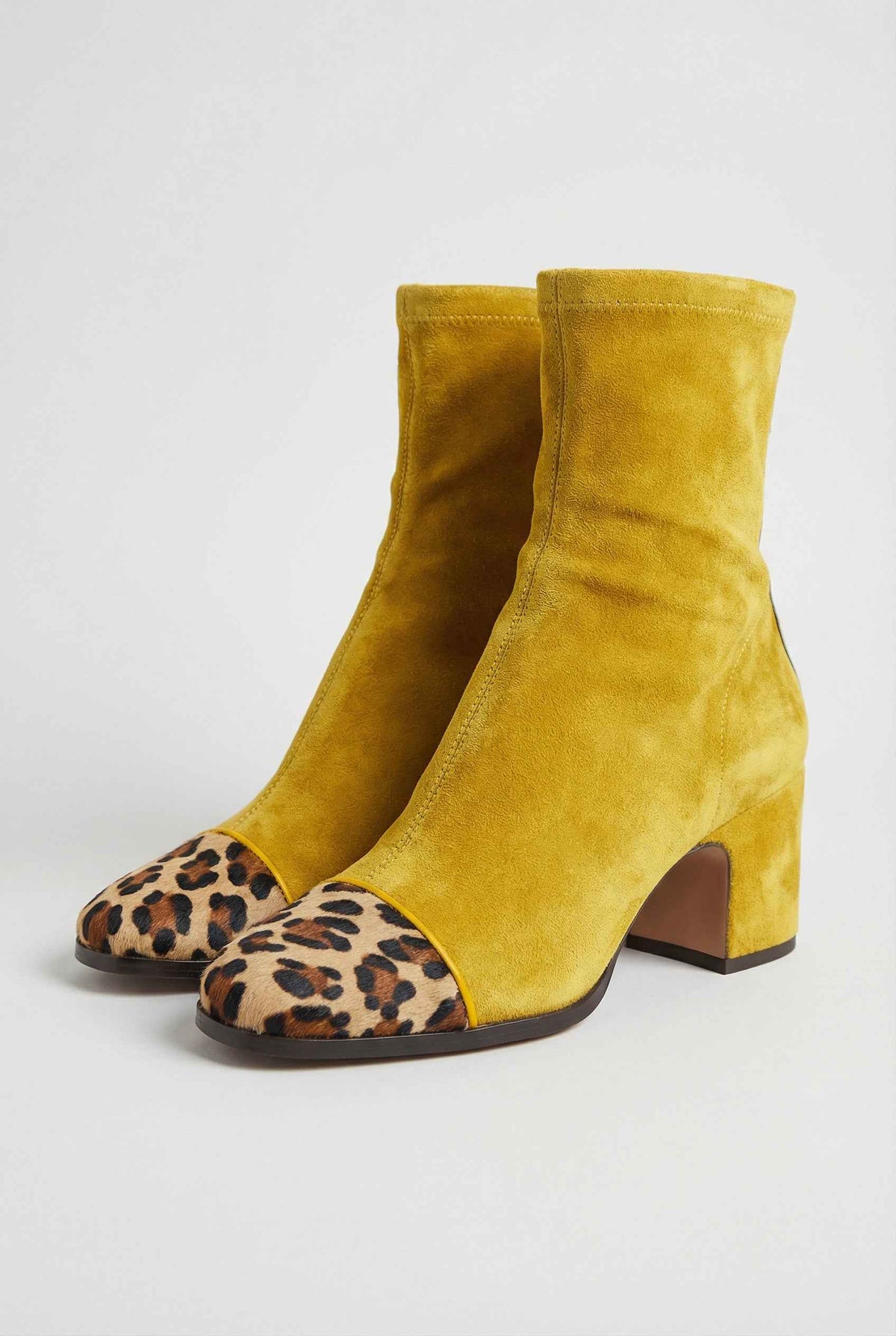 Amandine | Elegant Yellow Ankle Boots