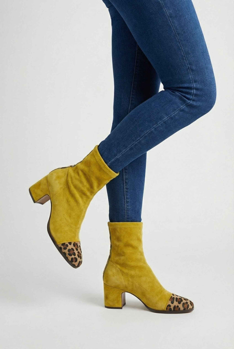Amandine | Elegant Yellow Ankle Boots