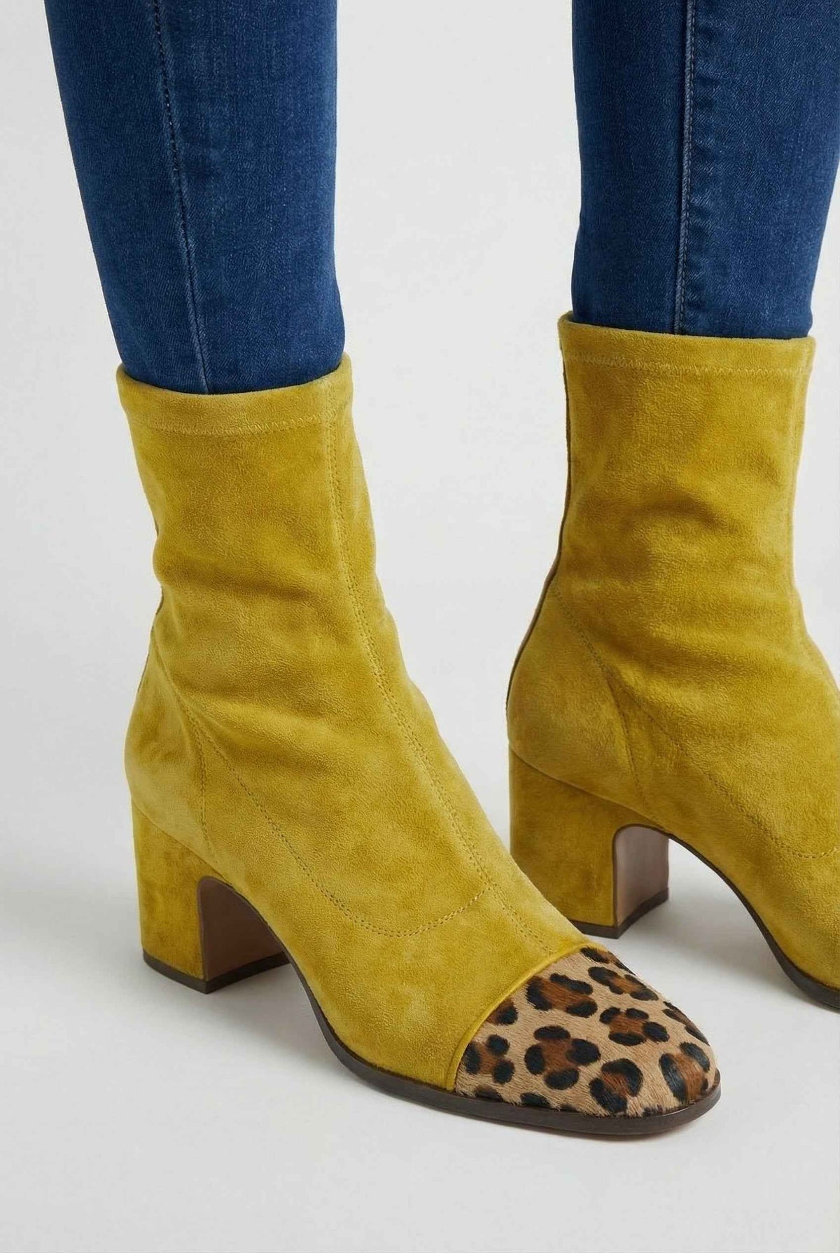 Amandine | Elegant Yellow Ankle Boots