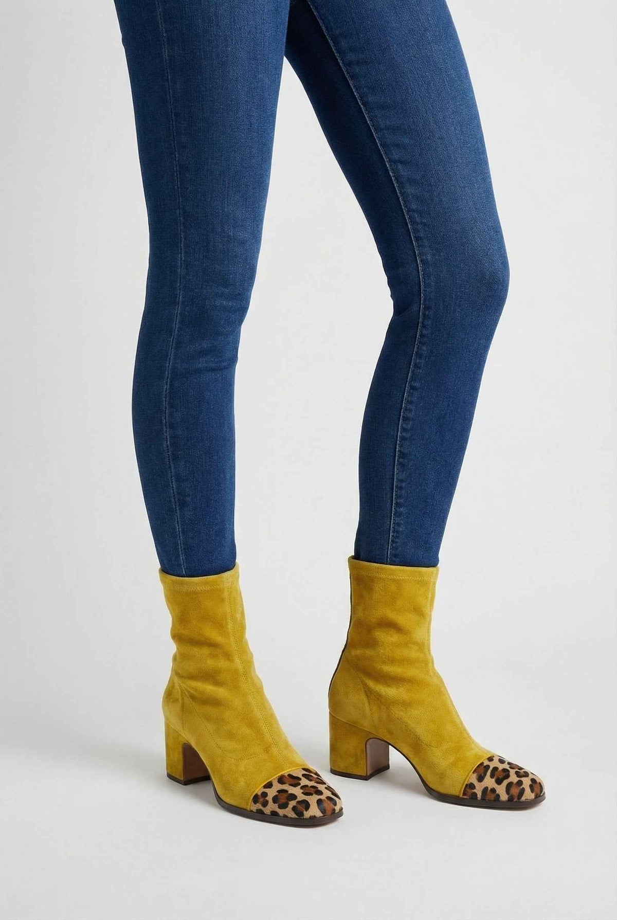 Amandine | Elegant Yellow Ankle Boots