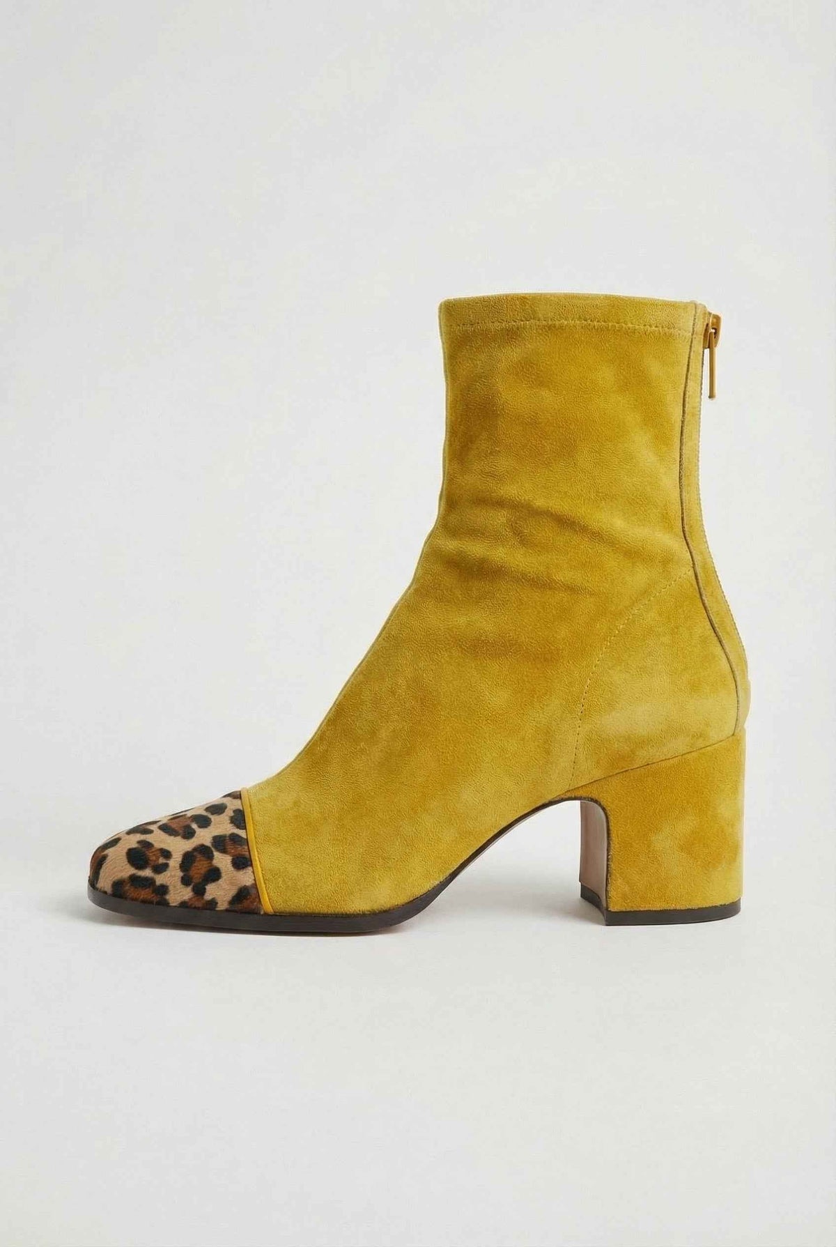 Amandine | Elegant Yellow Ankle Boots